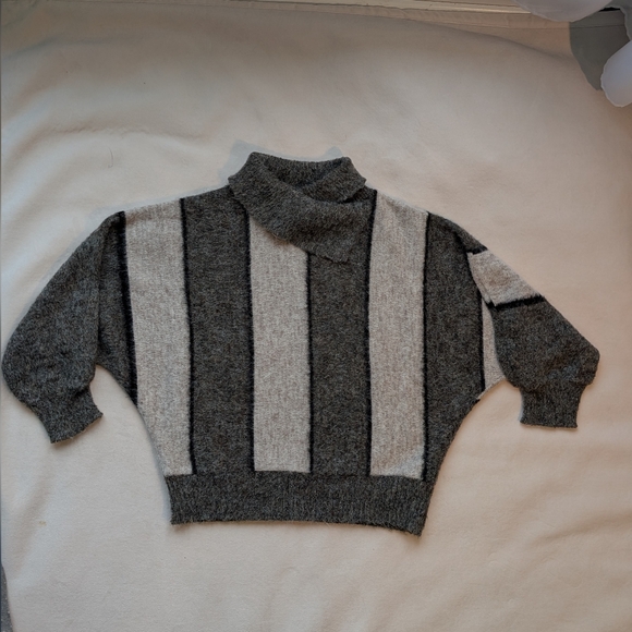 Vintage Elegant Women's Sweater Striped 80s 90s Dolman Sleeve Size S - Picture 7 of 16